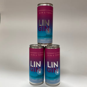 LinGin Raspberry & Coconut cans - 8 or 12